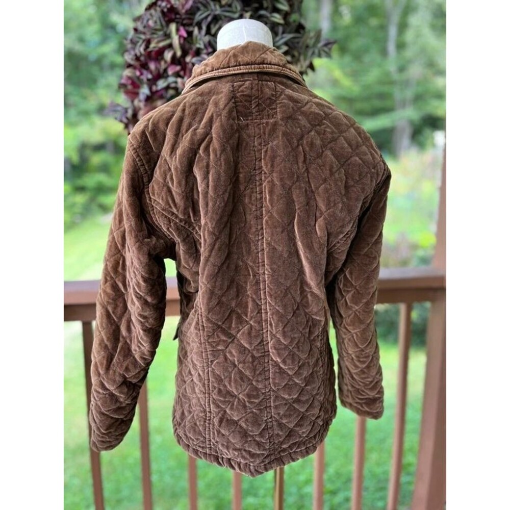 Vintage A.M.I. Brown Velvet Quilted Jacket Size M - Picture 4 of 7